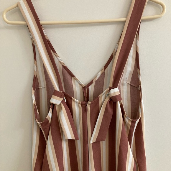 Forever 21 Contemporary Jumpsuit Size S Striped Wide Leg Hippie Boho Pockets - Picture 3 of 6